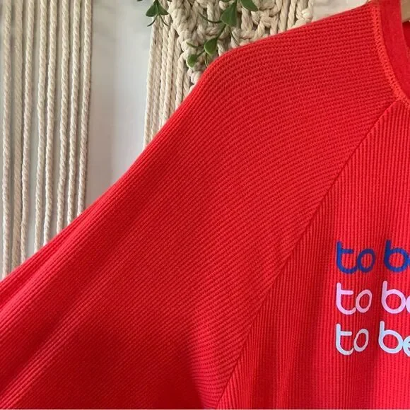 AERIE Real Soft Apres Ski Long Sleeve Thermal Tee To Be Continued Red Medium - Picture 3 of 12